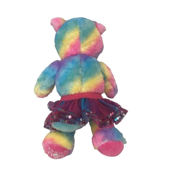 BUILD A Bear Rainbow Wolf Plush Great Wolf Lodge with Skirt Rhinestone 17 in - Picture 3 of 10